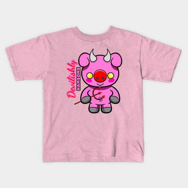 Devilishly Hamsome Kids T-Shirt by RD Doodles